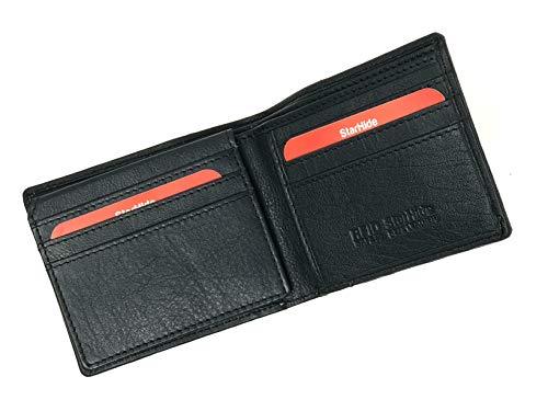 StarHide Mens RFID Blocking Leather Wallet - Slim Envelope Card Holder, Oiled Dark Brown