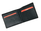 STARHIDE Mens RFID Blocking Genuine Soft Leather Flip Up ID Pocket Wallet 1165 Blue/Black - Starhide