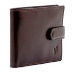 STARHIDE Mens RFID Blocking VT Leather Bifold Zip Coin Pocket Wallet 840 Brown - StarHide