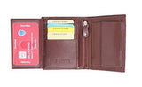 StarHide RFID Blocking Passcase Genuine Leather Handmade Wallet for Men Bifold Style Coin Wallet with 2 ID Holder 1105 Brown - StarHide