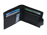 STARHIDE Mens RFID Blocking Classic Bifold Coin Pocket Leather Wallet with Gift Box 1110 Black - Starhide
