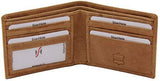STARHIDE Slim Two Fold Leather and Canvas Wallet for Men 1214 Brown Tan - StarHide