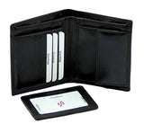 STARHIDE Mens RFID Blocking Genuine Leather Bifold Wallet with Removable ID Cardholder 1090 Black - Starhide