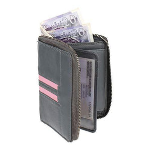 STARHIDE Clutch Wallet for Women Genuine Leather RFID Blocking Cardholder 5600 Grey/Pink - StarHide