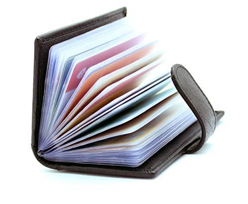 Removable Plastic Card Wallet With Plastic Sleeves Premium Leather Card Holder, Top Grain Leather Small Card Case Removable Plastic Card Wallet With Plastic Sleeves Premium Leather Card Holder, Top Grain Leather Small Card Case