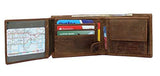 STARHIDE Mens RFID Blocking Distressed Hunter Leather Notecase Wallet Coins And Id Card Holder Gift Boxed 1060 Brown - Starhide