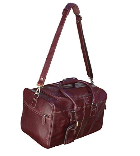 STARHIDE Genuine Leather Duffle Holdall Overnight Travel Weekend Gym Sports Luggage Flight Carry On Cabin Bag 545 Brown - Starhide