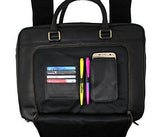 STARHIDE 15" Laptop Genuine Cow Nappa Leather Top Handle Shoulder Messenger Travel Bag Adjustable Strap 530 Black - Starhide