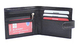 Starhide Essentials RFID Blocking Genuine Leather Billfold Wallets for Men with Zip Coin Pocket Gift Box 1100 (Black) - Starhide