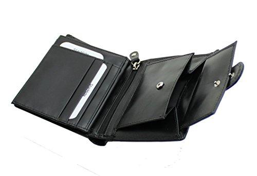 STARHIDE Genuine Leather RFID Shielded Blocking Extra Card Capacity Wallet 1085 (Black) - Starhide