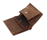 STARHIDE Mens RFID Blocking Distressed Hunter Leather Trifold Coin Pocket Wallet 1195 Brown - Starhide