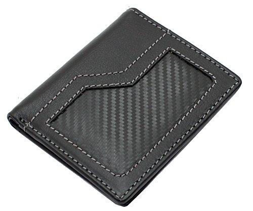 StarHide Men's Real Leather & Carbon Fiber Slim Wallet Comes With A Gift Box - 1175 - Starhide