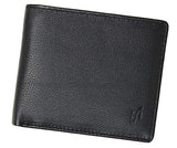 STARHIDE Mens RFID Blocking Trifold Calf Leather Coin Pocket Wallet 1217 Black