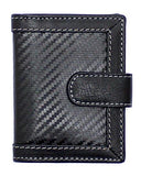 STARHIDE Mens Carbon Fiber with Real Leather Credit Card Holder Case 1185 - Starhide