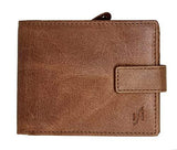 STARHIDE Genuine Distressed Leather RFID Blocking Wallet With Zipped Coin Pocket On The Side 1180 Tan