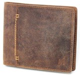 STARHIDE Mens RFID Blocking Small Bifold Distressed Hunter Leather Wallet 1050 Brown - Starhide