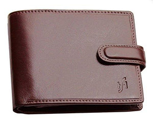 STARHIDE Gents RFID Blocking Smooth Genuine VT Leather Wallet With Coin Pocket and Id Window 1212 (Brown) - Starhide