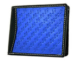 STARHIDE Mens RFID Blocking Genuine Soft Leather Flip Up ID Pocket Wallet 1165 Blue/Black
