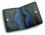 STARHIDE Mens Front Pocket RFID Blocking Minimalist Slim Leather Credit Cardholder Case 120 Black Blue - Starhide