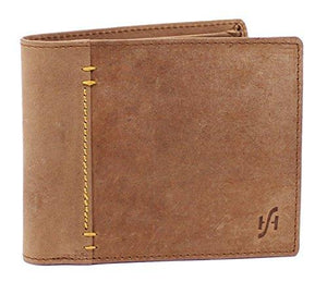 STARHIDE Genuine Distressed Hunter Leather RFID Blocking Coin Pocket Wallet For Men 1055 - Starhide