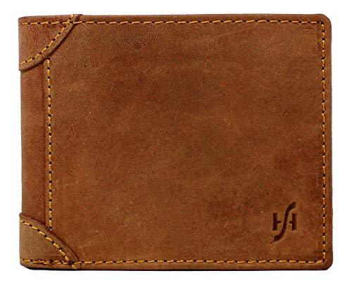 STARHIDE Mens RFID Blocking Genuine Distressed Hunter Leather Trifold Wallet 1145 - Starhide