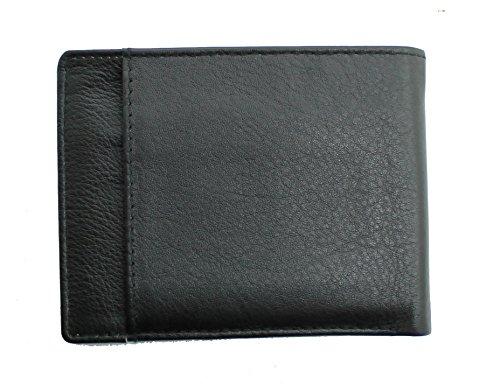 STARHIDE Mens Ultra Slim Real Leather Credit Card Holder Billfold Coin Wallet NA11 Black - Starhide
