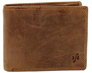 STARHIDE Mens RFID Blocking Distressed Hunter Leather Notecase Wallet Coins And Id Card Holder Gift Boxed 1060 Brown - Starhide