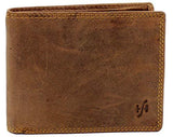 STARHIDE Mens RFID Blocking Distressed Hunter Leather Notecase Wallet Coins And Id Card Holder Gift Boxed 1060 Brown