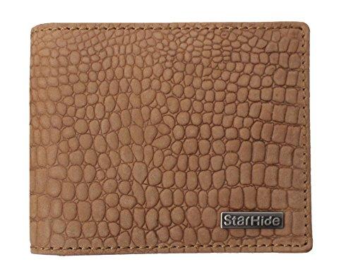 STARHIDE Mens RFID Blocking Embossed Croco Genuine Distressed Hunter Leather Wallet 1200 - Starhide