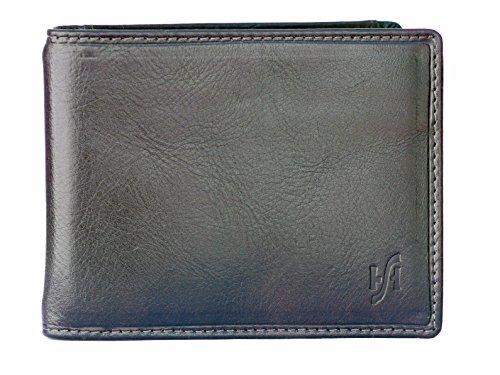 STARHIDE Mens Genuine Leather Slim Bifold Money Clip Cardholder Wallet 820 - Starhide