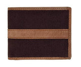 STARHIDE Slim Two Fold Leather and Canvas Wallet for Men 1214 Brown Tan - StarHide
