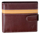 STARHIDE Mens RFID Blocking Two Tone Leather Multi Card Capacity Wallet 1135 Brown Tan - Starhide