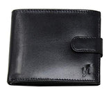 STARHIDE Mens RFID Blocking Genuine Leather Coin Pocket Wallet 625 Black RED