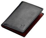 STARHIDE Minimalist Mens RFID Blocking Genuine VT Leather Wallet with Zip Coin Pouch 815 Black Red