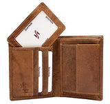 StarHide Mens RFID Blocking Distressed Hunter Leather Bifold Wallet Brown 1090 - Starhide