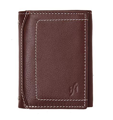 STARHIDE Mens Slim Genuine Leather Trifold Wallet with ID Holder Gift Boxed 810 Brown - StarHide