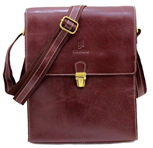 STARHIDE Women Genuine Leather Travel Messenger Cross Body Shoulder Bag 520 Dark Brown - Starhide