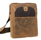 STARHIDE Mens Womens Distressed Hunter Genuine Leather Travel Messenger Bag For Ipad Tablet 505 (Brown) - Starhide