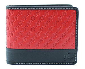 STARHIDE Mens Genuine Emboosed Leather RFID Blocking Wallet Billfold Coin Pocket Purse 1170 Red Black - Starhide