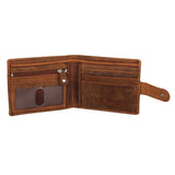 StarHide Mens RFID Protected Disressed Hunter Leather Wallet 1100 (Brown) - StarHide