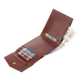 Mens RFID Blocking Genuine Leather Envelope Style Wallet with External ID Pocket 750 TAN