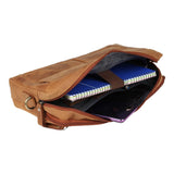 STARHIDE Mens Womens Distressed Hunter Genuine Leather Travel Ipad Tablet Messenger Bag 590 (Brown) - StarHide