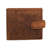 StarHide Mens RFID Protected Disressed Hunter Leather Wallet 1100 (Brown) - StarHide