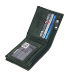 StarHide Mens Essentials Wallet RFID Safe Contactless Security Card Protection Distressed Hunter Leather Billfold Purse 1150 Green - StarHide