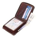 StarHide Mens Wallet RFID Signal Blocking Full Zip Around Genuine Leather Coin Pocket Purse with Gift Box 740 - StarHide