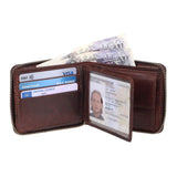 StarHide Mens Wallet RFID Signal Blocking Full Zip Around Genuine Leather Coin Pocket Purse with Gift Box 740 - StarHide