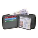 StarHide Mens Wallet RFID Signal Blocking Full Zip Around Genuine Leather Coin Pocket Purse with Gift Box 740 - StarHide