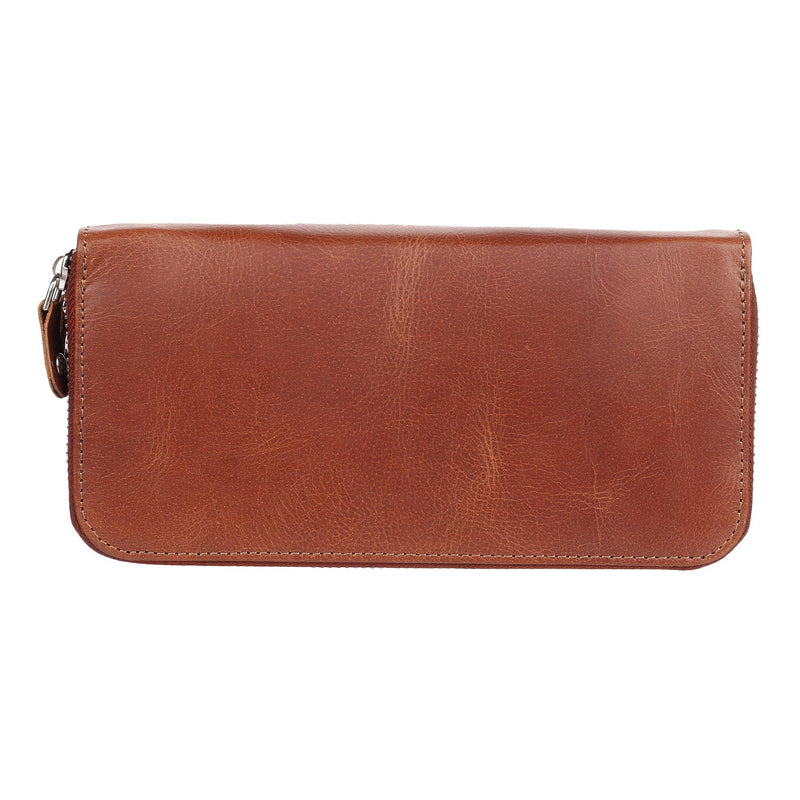 STARHIDE Double Zipper Clutch Wallet for Women Genuine Leather RFID Blocking High Capacity Card/Phone Holder 5605 - StarHide