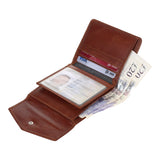 StarHide Designer Hand Crafted Top Grain Leather Envelope Clutch Wallet RFID Blocking Women's Multi functional Credit Card Holder Purse 5595 - StarHide
